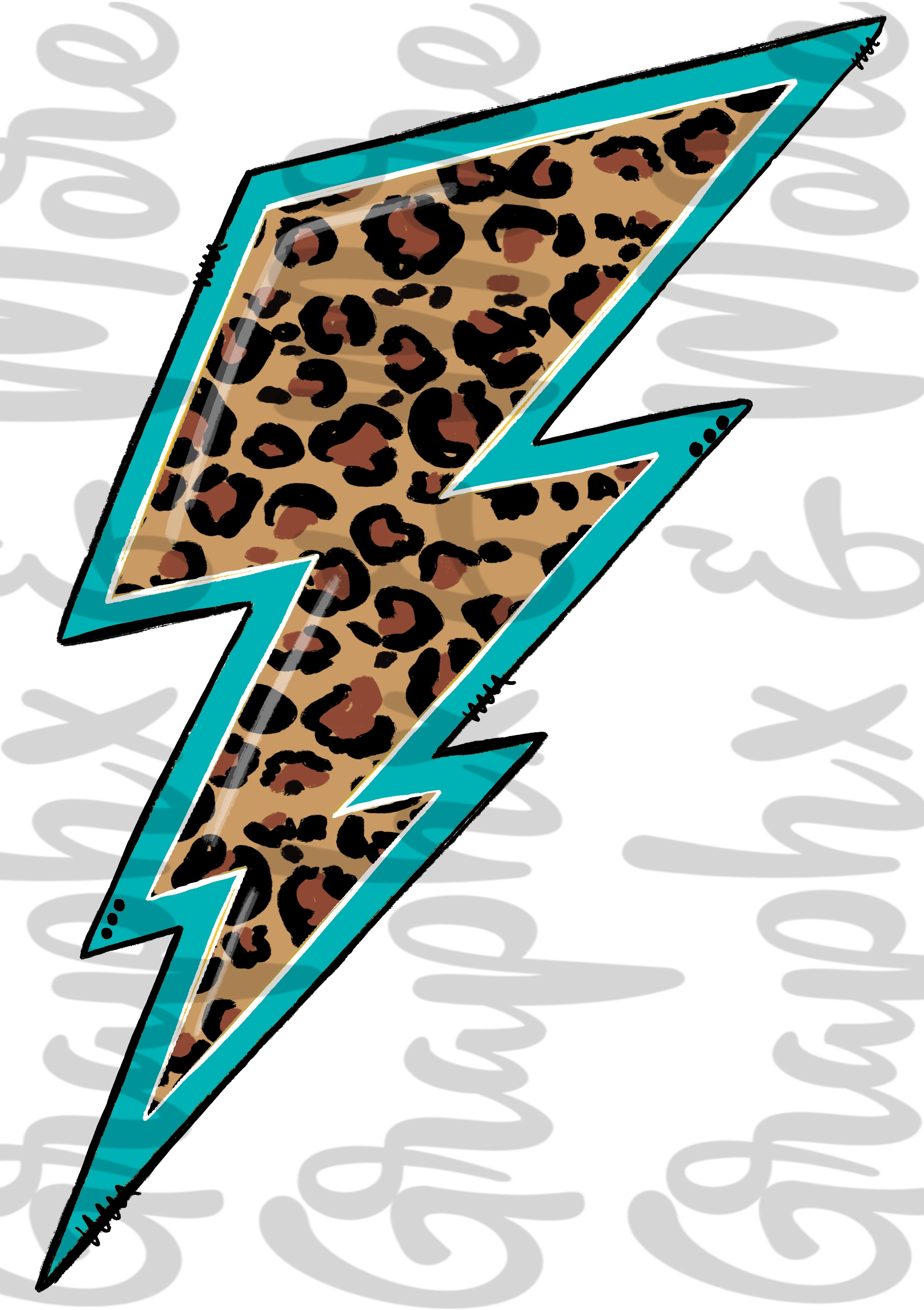 CUSTOM Cubs Leopard lightning bolt on black circle *DTF Transfer –