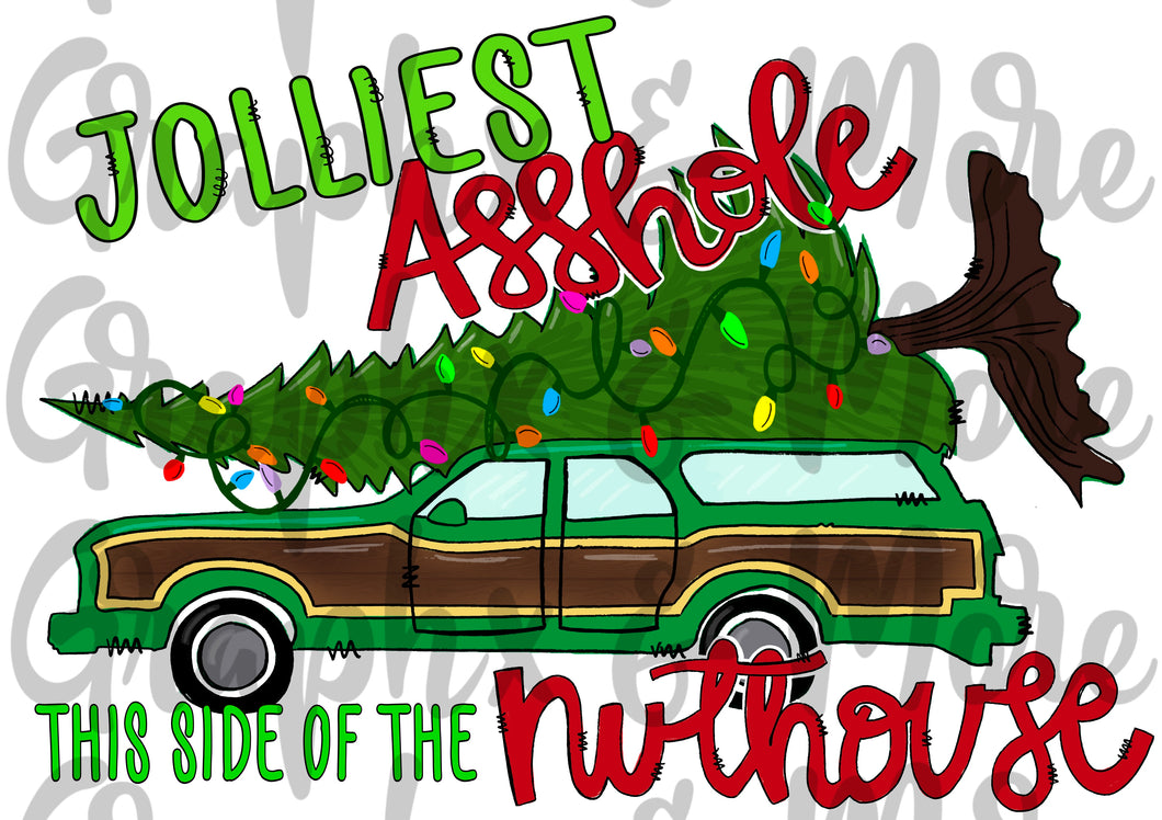 Jolliest Nuthouse PNG | Sublimation Design | Hand Drawn