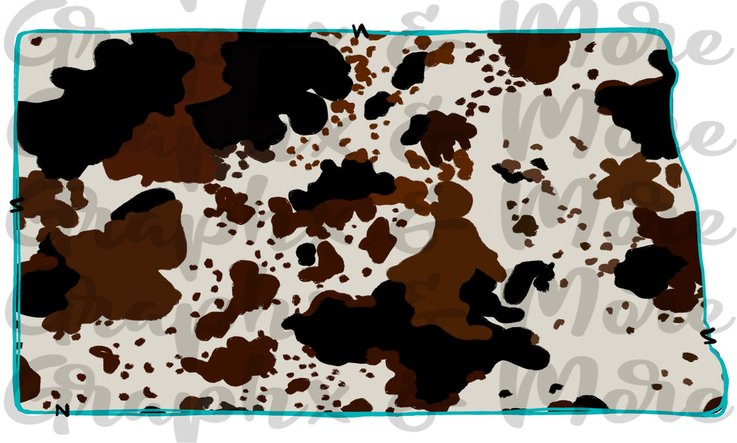 Cowhide ND PNG | Sublimation Design | Hand Drawn
