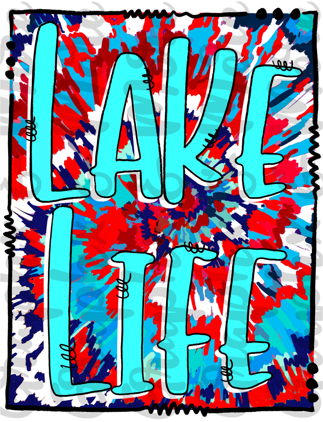Lake Life PNG | Sublimation Design | Hand Drawn