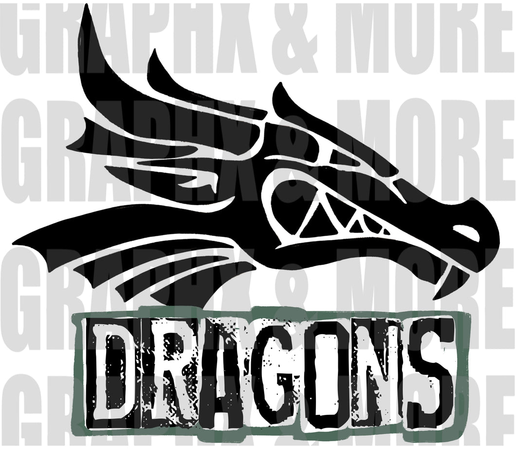 Dragons PNG | Sublimation Design | Hand Drawn