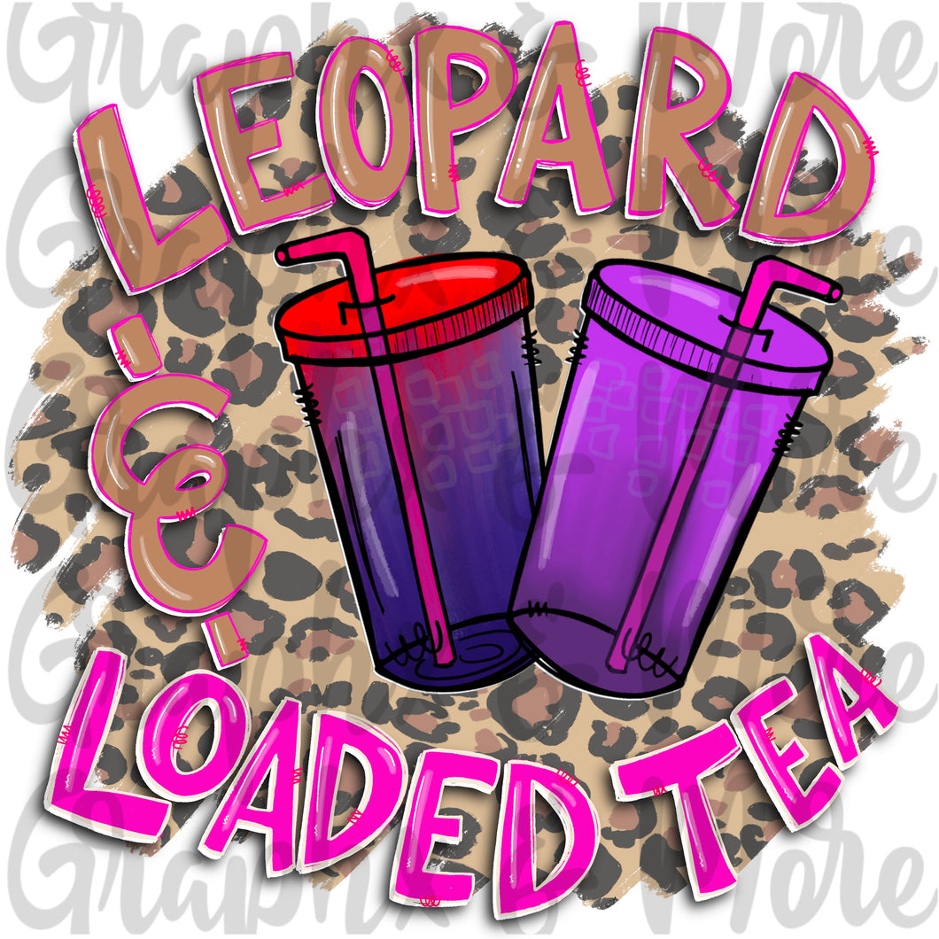 Leopard & Loaded Tea (Leopard) PNG | Hand Drawn | Sublimation Design