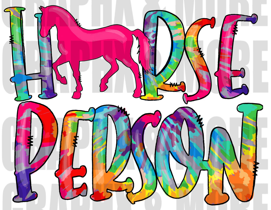 Tie Dye Horse Person PNG | Sublimation Design | Hand Drawn