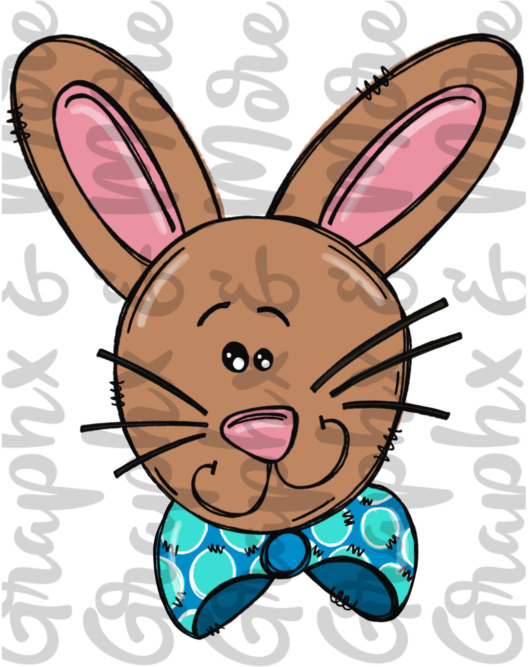 Boy Bunny PNG | Sublimation Design | Hand Drawn