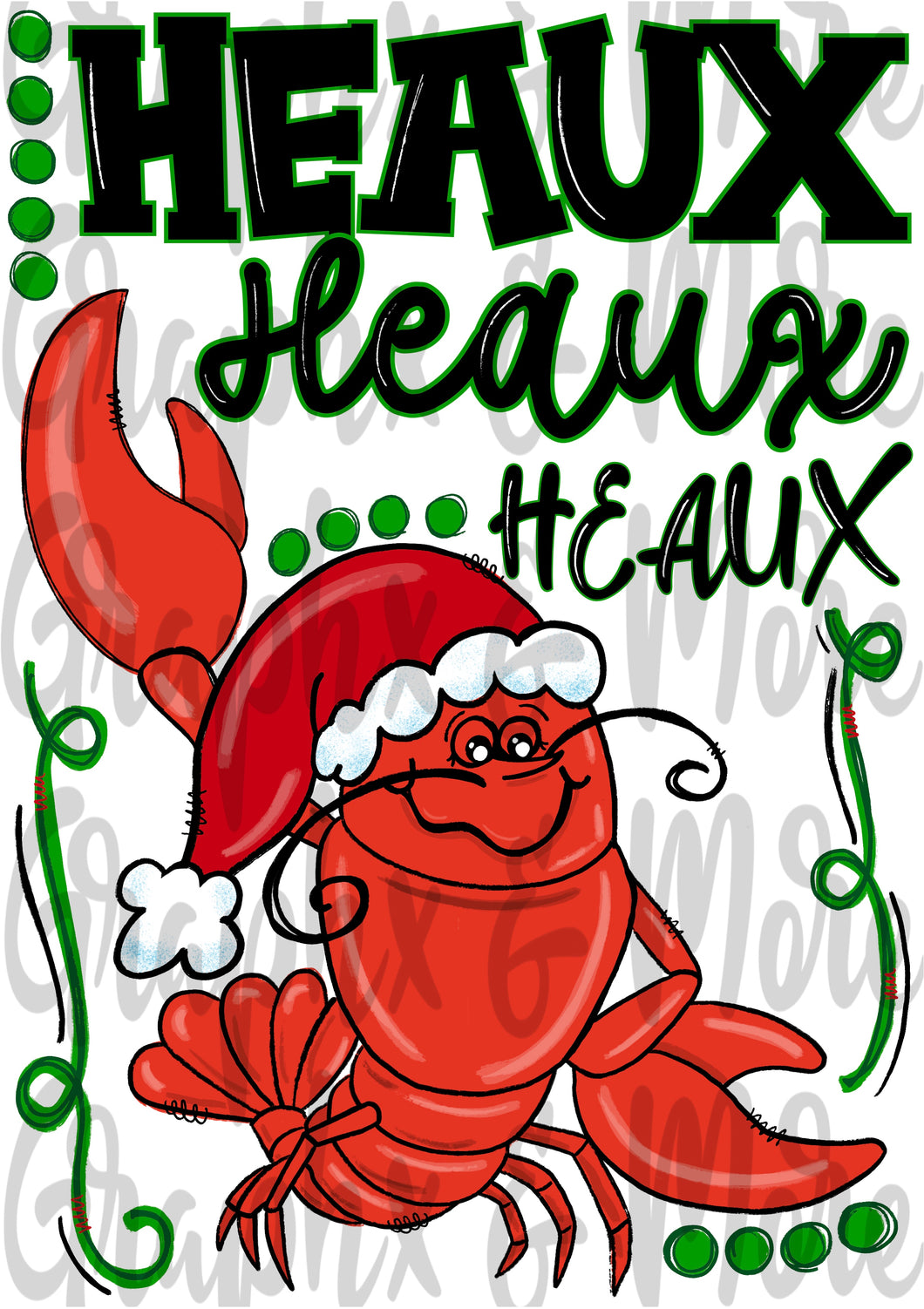 Heaux Heaux Heaux Crawfish PNG | Sublimation Design | Hand Drawn