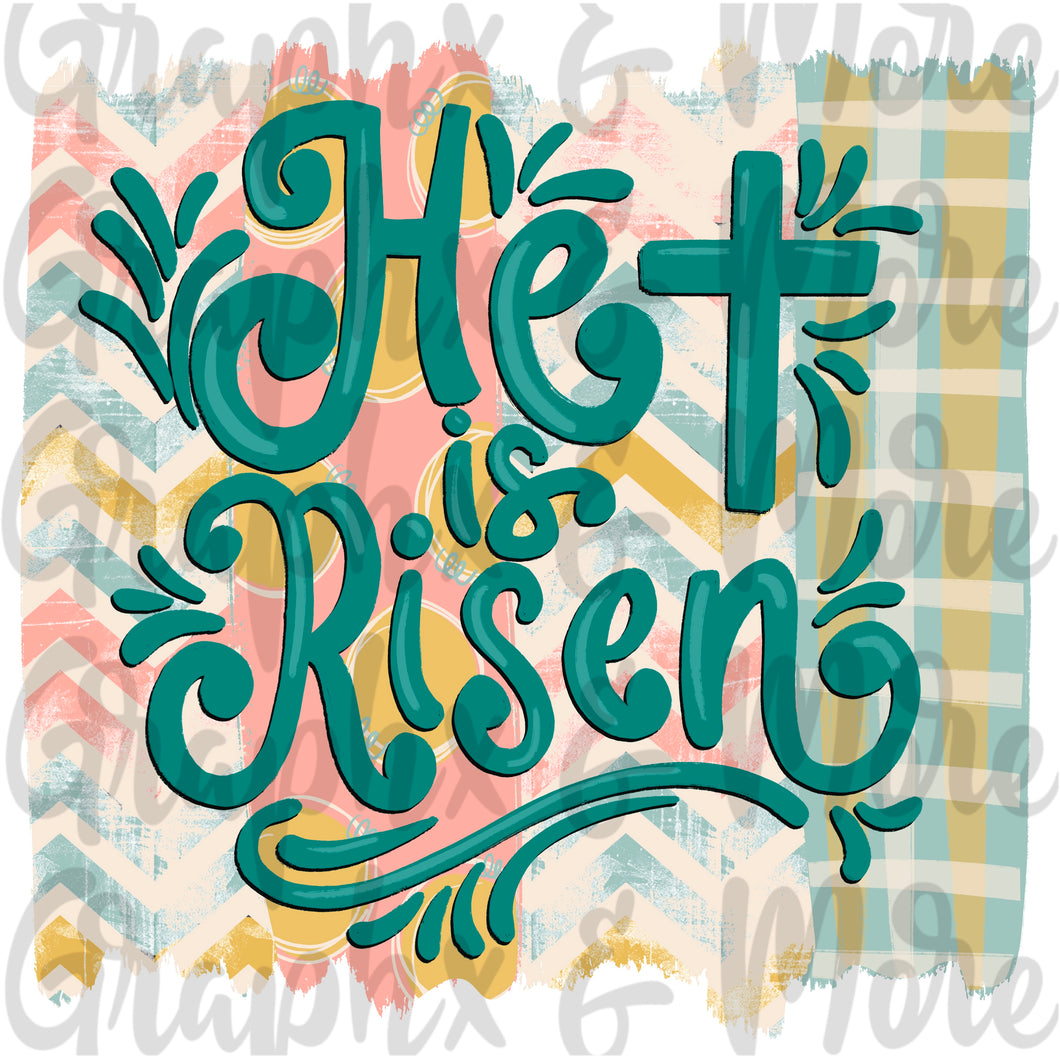 He is Risen PNG | Sublimation Design | Hand Drawn