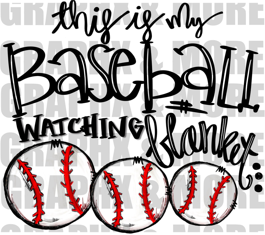 Baseball Watching Blanket PNG | Sublimation Design | Hand Drawn