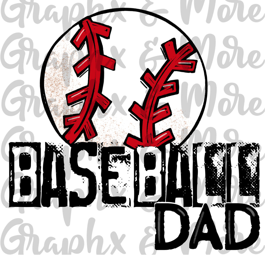 Baseball Dad PNG | Sublimation Design | Hand Drawn