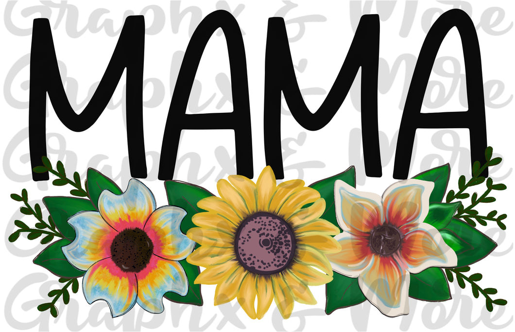 Floral Mama PNG | Sublimation Design | Hand Drawn