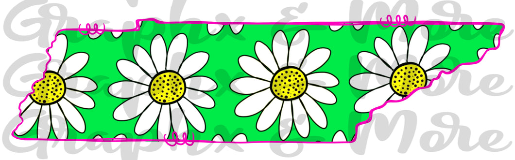 Daisies Tennessee PNG | TN | Sublimation Design | Hand Drawn