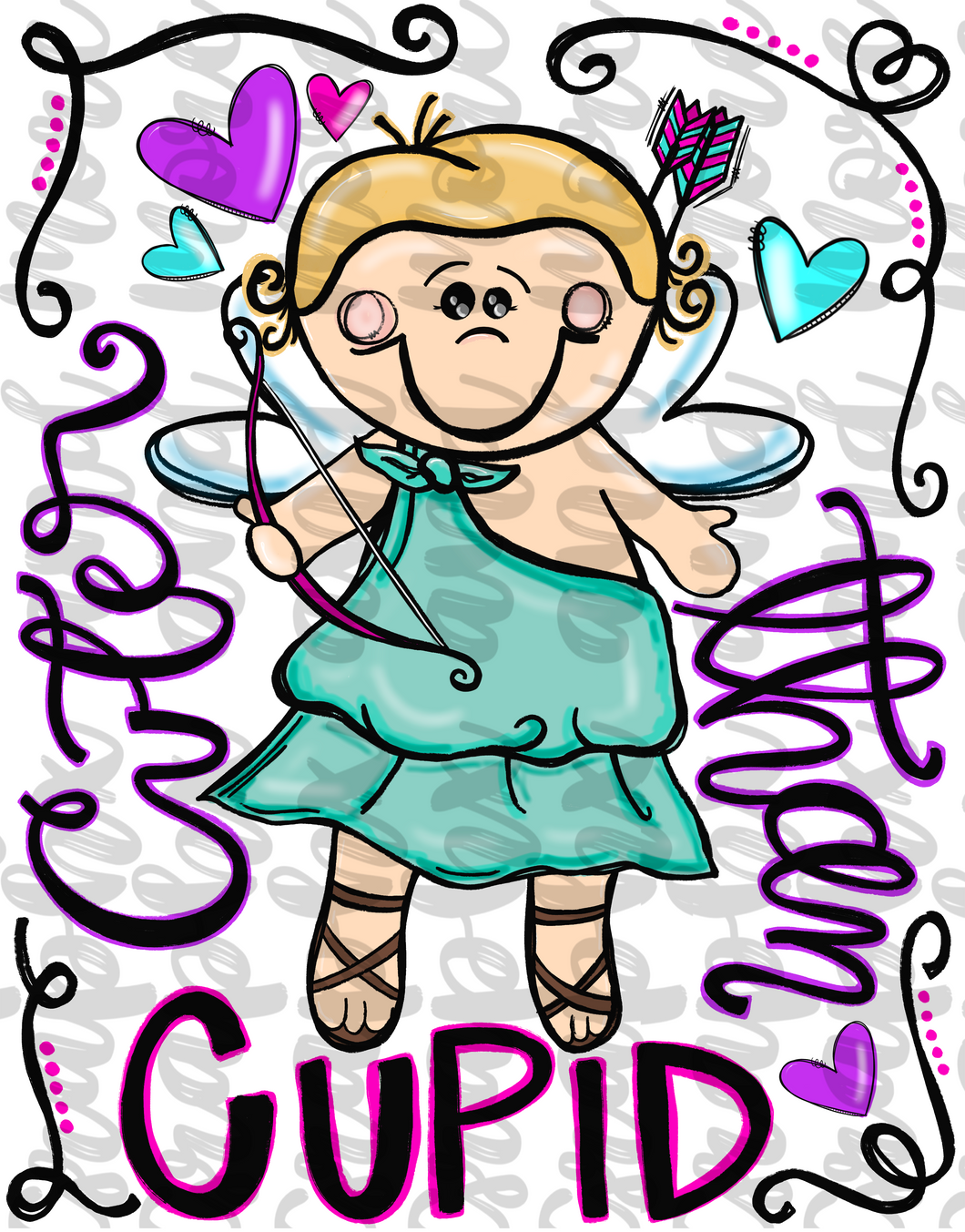 Cuter than Cupid PNG | Sublimation Design | Hand Drawn