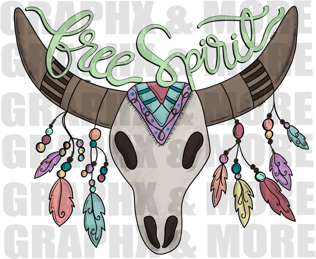 Free Spirit PNG | Sublimation Design | Hand Drawn