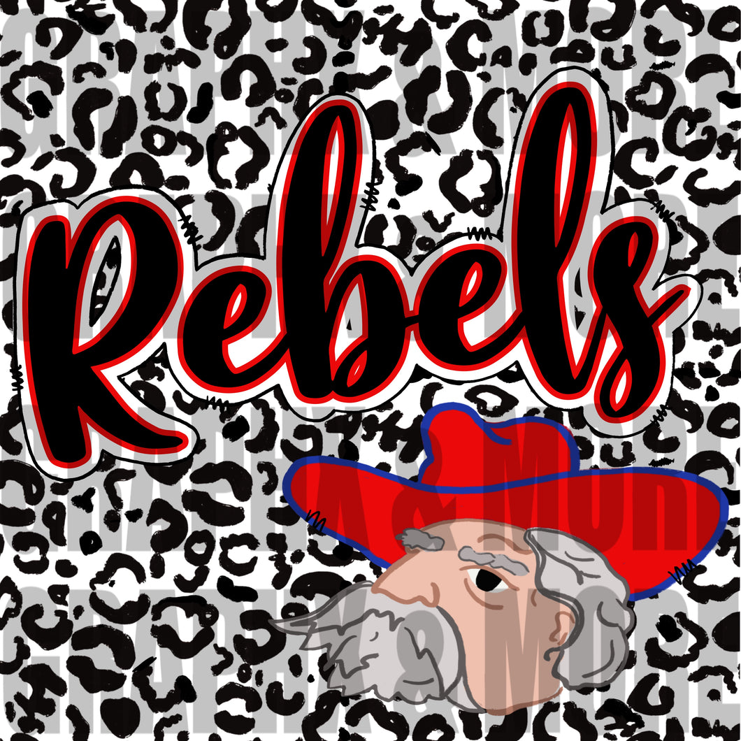 Rebels on Leopard PNG | Hand Drawn | Sublimation Design