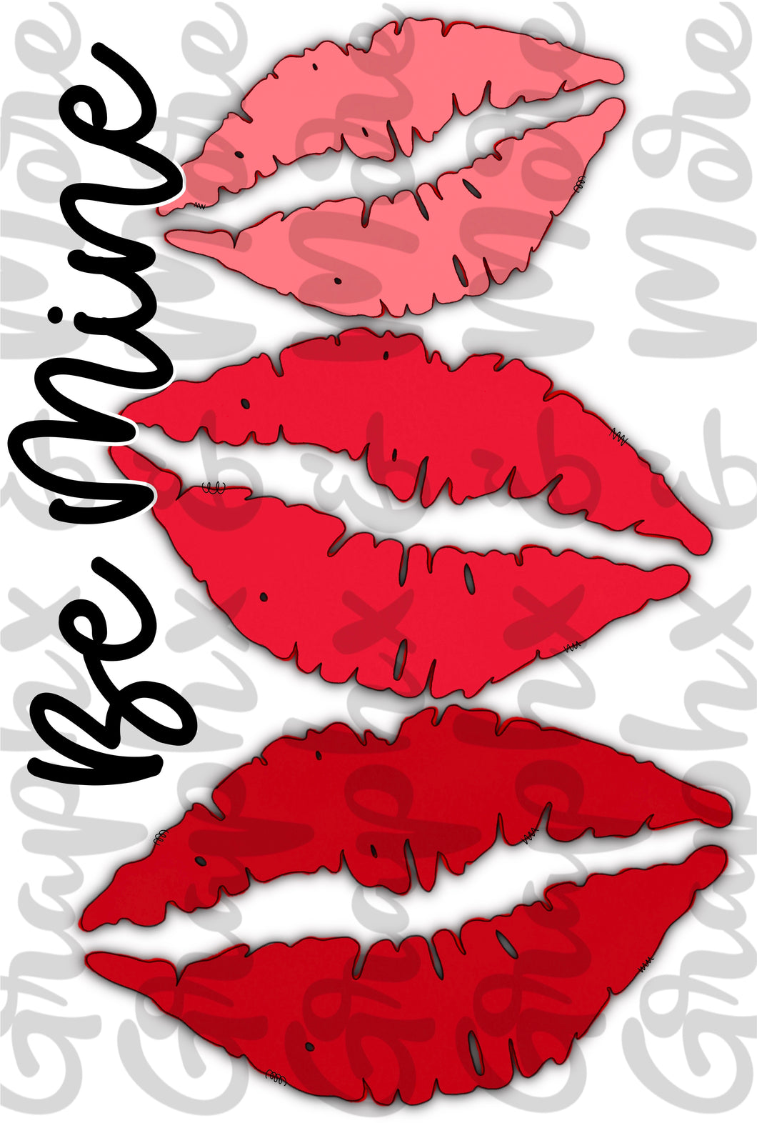 Be Mine Lip Stack PNG | Sublimation Design | Hand Drawn
