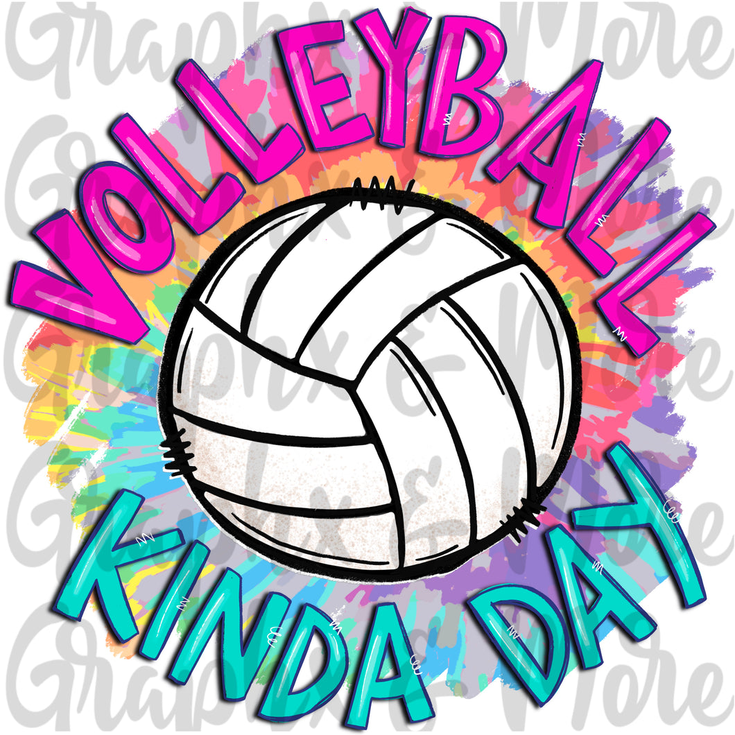 Volleyball Kinda Day PNG | Sublimation Design | Hand Drawn