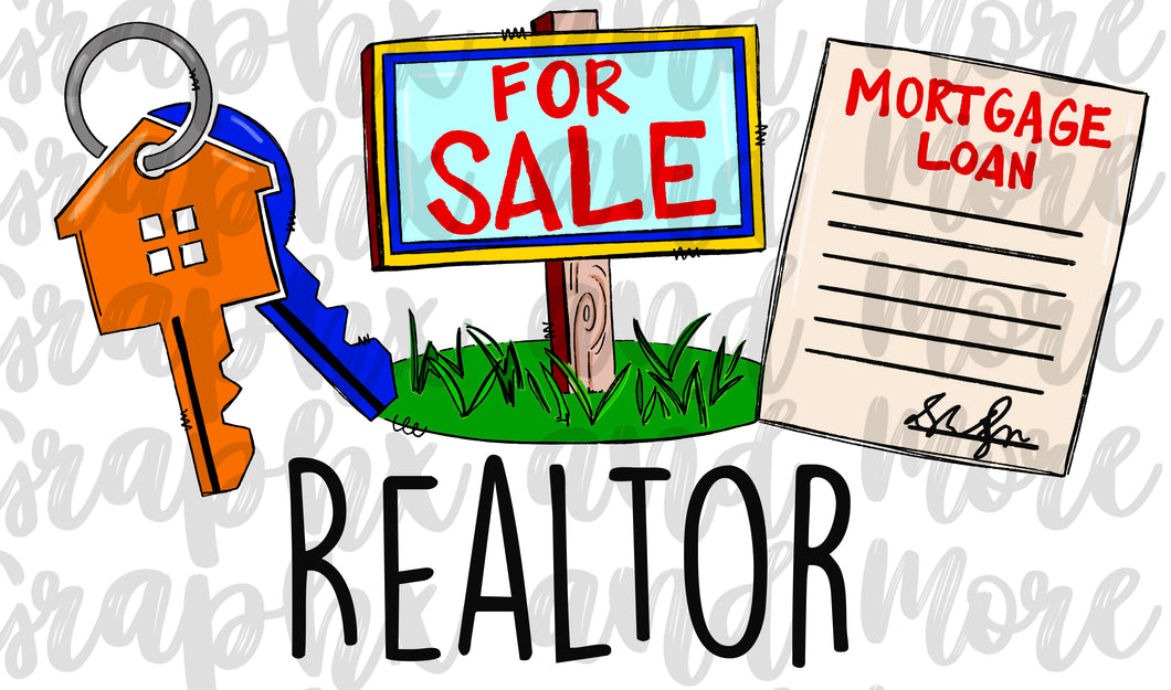 Realtor PNG | Sublimation Design | Hand Drawn