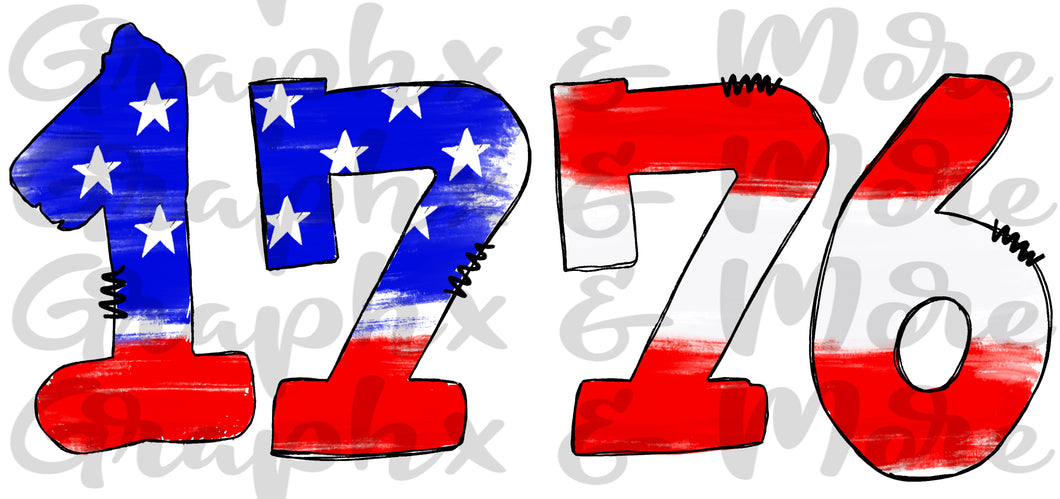 1776 PNG | Sublimation Design | Hand Drawn