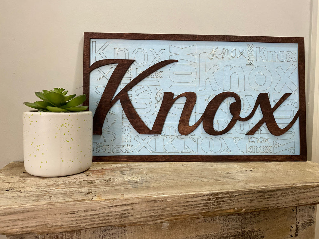 Personalized Name Laser Cut Sign | Two Layer