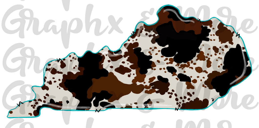 Cowhide KY PNG | Sublimation Design | Hand Drawn