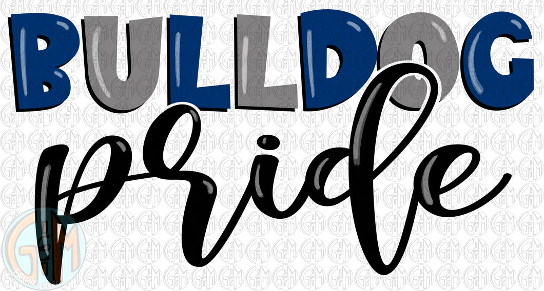 Bulldog Pride PNG | Sublimation Design | Hand Drawn