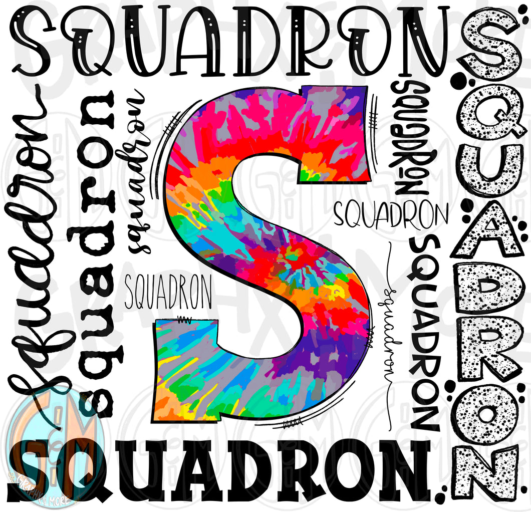 Squadron Collage PNG | Sublimation Design | Hand Drawn