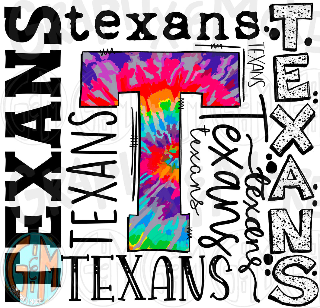 Texans Collage PNG | Sublimation Design | Hand Drawn