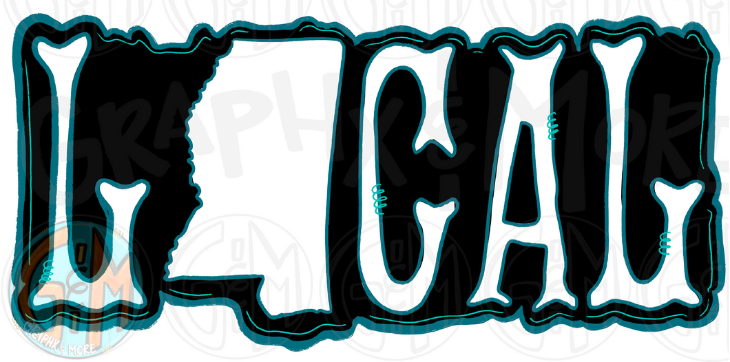 Local MS Black and Teal PNG | Sublimation Design | Hand Drawn