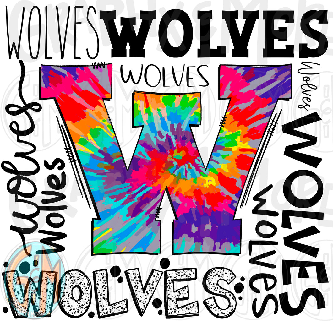 Wolves Collage PNG | Sublimation Design | Hand Drawn