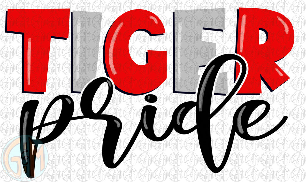 Tiger Pride PNG | Sublimation Design | Hand Drawn