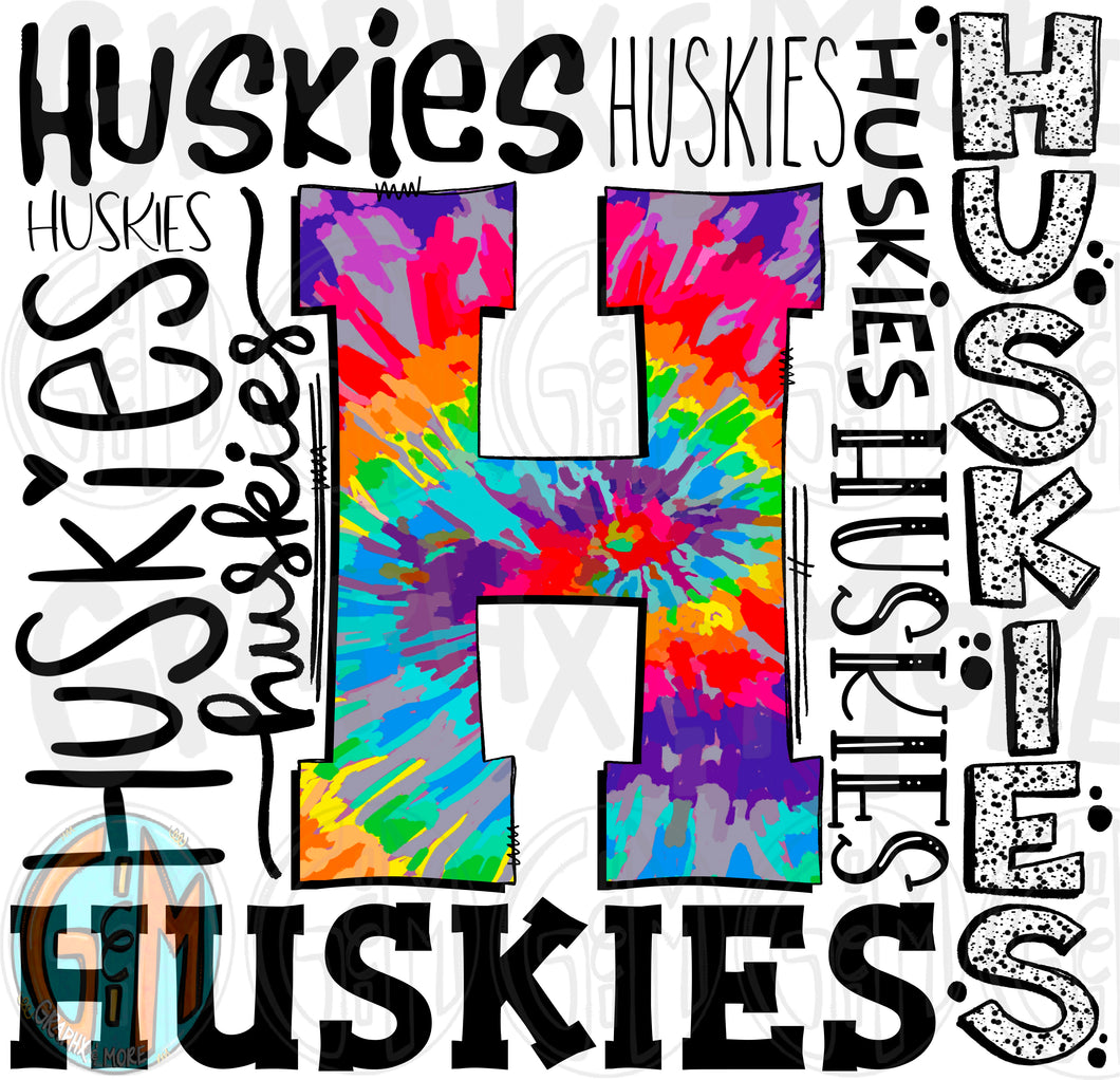 Huskies Collage PNG | Sublimation Design | Hand Drawn