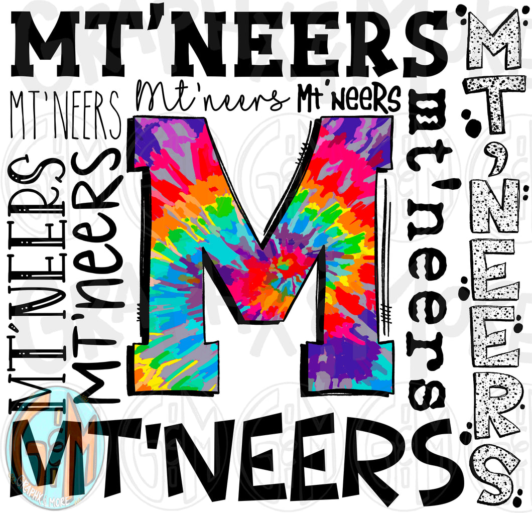 Mt’neers Collage PNG | Sublimation Design | Hand Drawn