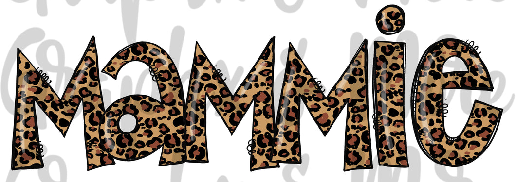 Leopard Mammie PNG | Sublimation Design | Hand Drawn