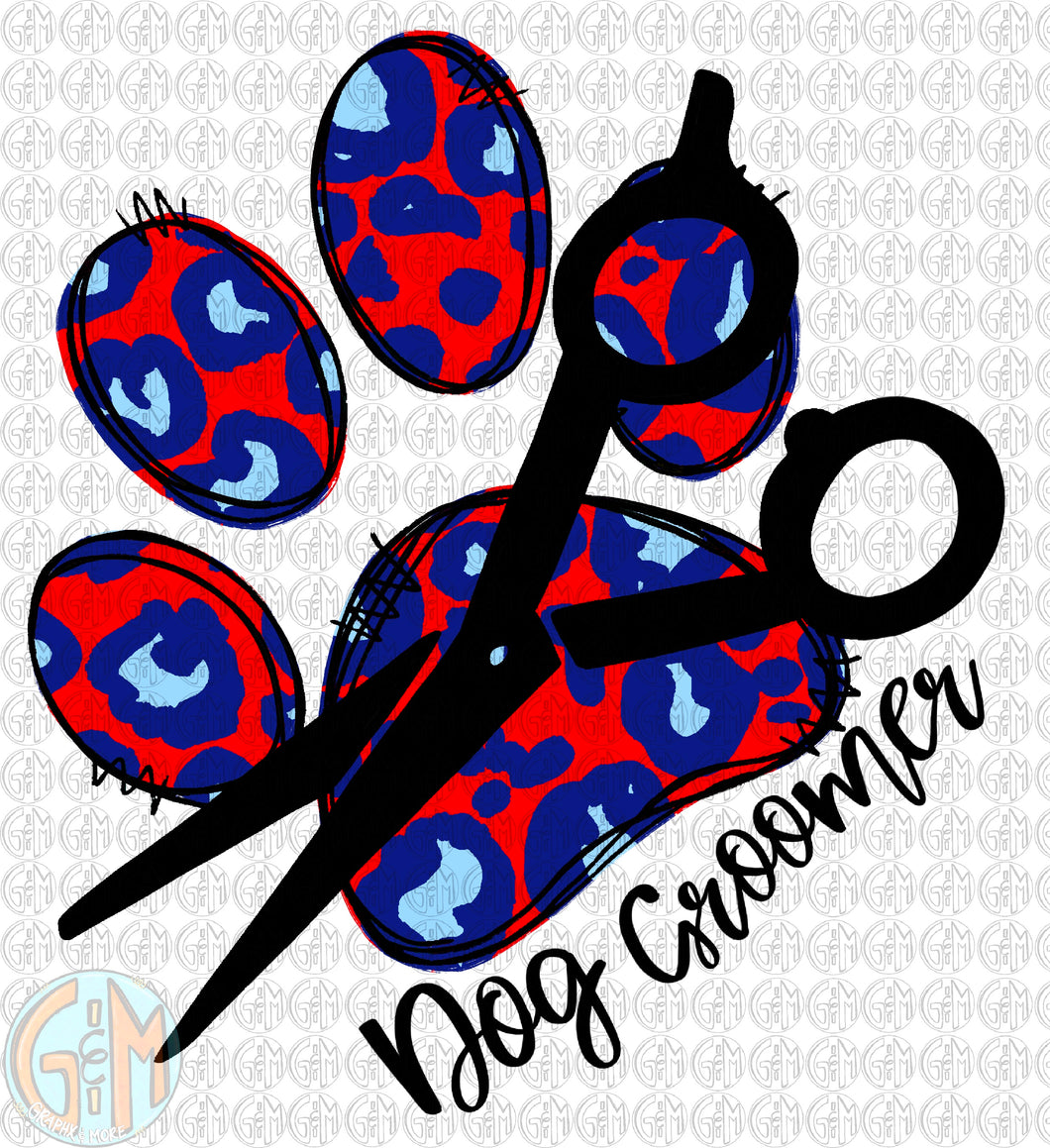 Patriotic Dog Groomer PNG | Sublimation Design | Hand Drawn