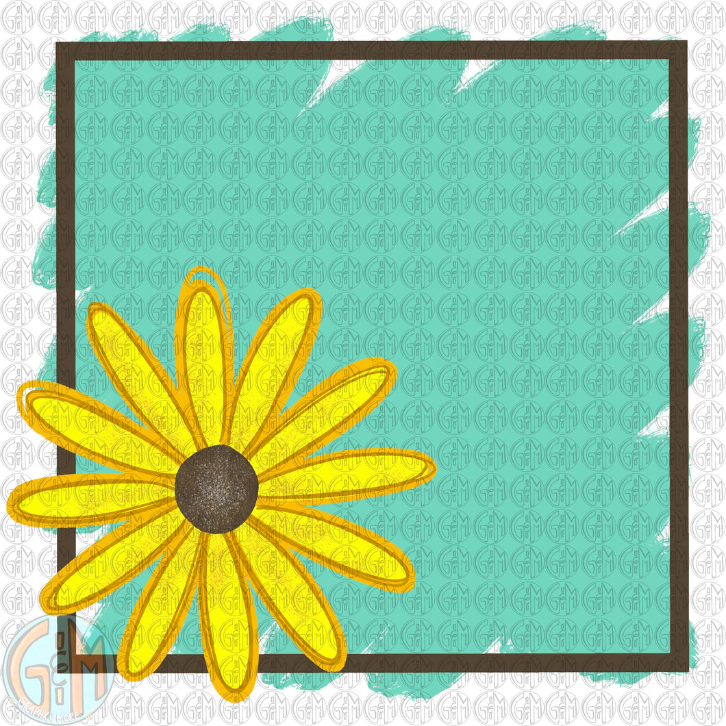 Daisy Background PNG | Sublimation Design | Hand Drawn