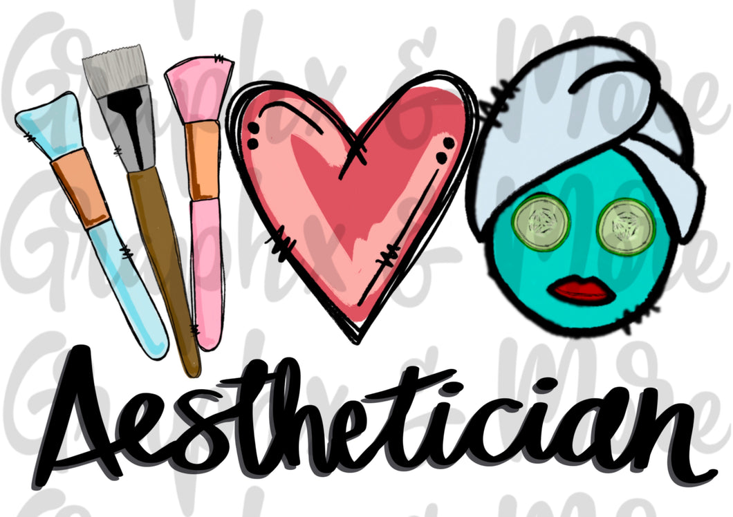 Aesthetician PNG | Sublimation Design | Hand Drawn