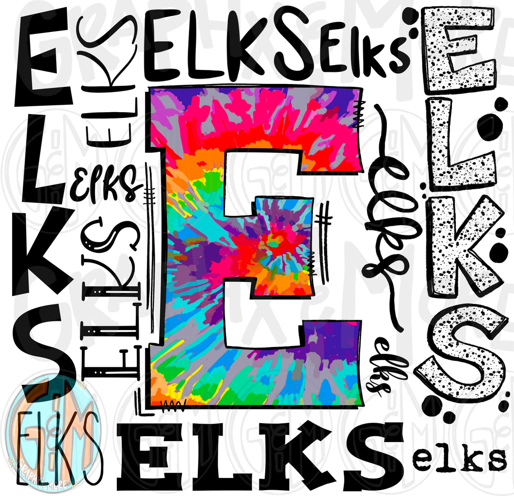 Elks Collage PNG | Sublimation Design | Hand Drawn