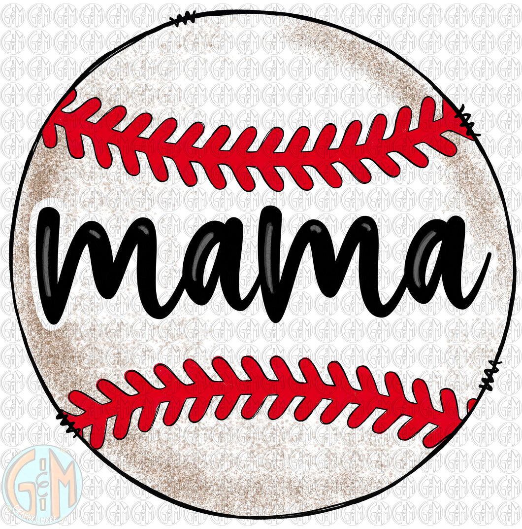Baseball Mama PNG | Sublimation Design | Hand Drawn