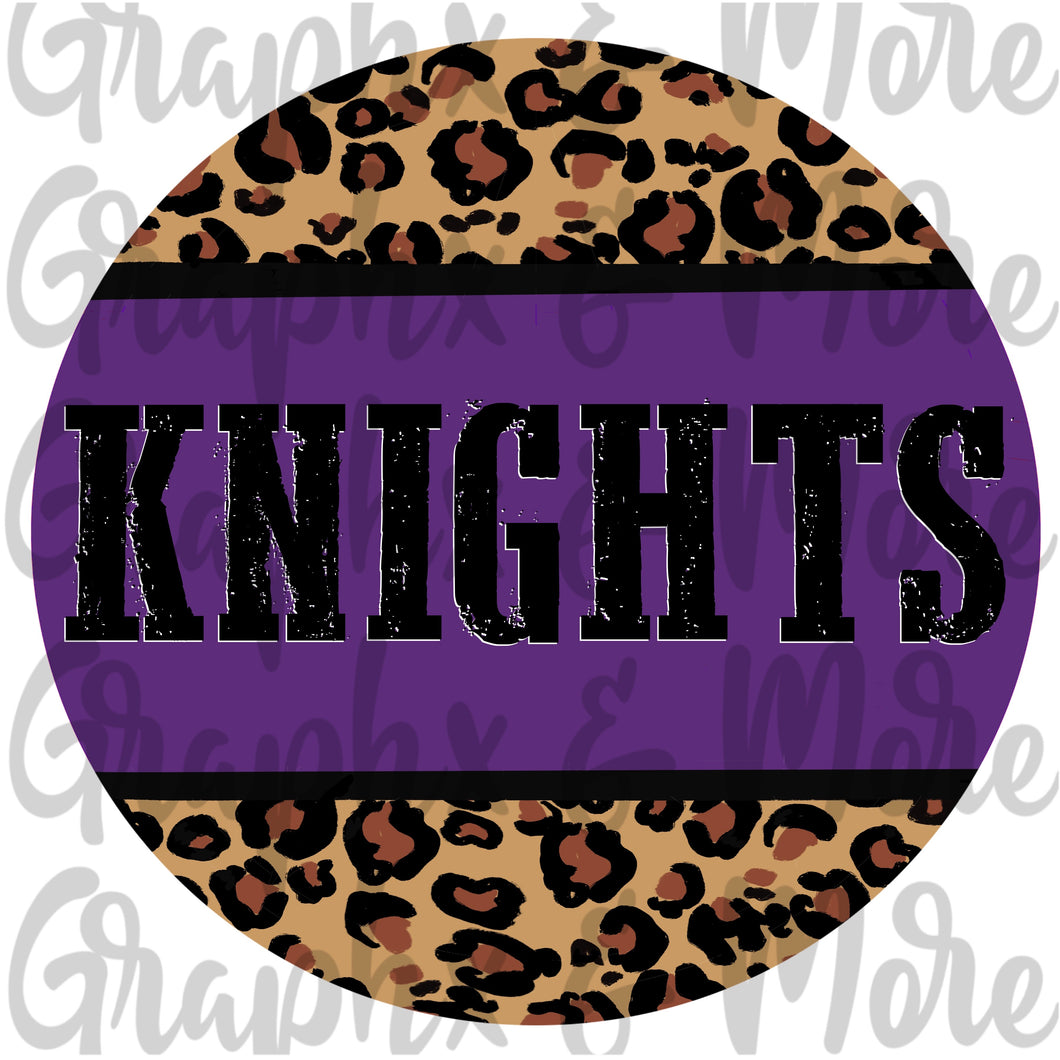 Knights Round PNG | Purple & Black | Sublimation Design | Hand Drawn