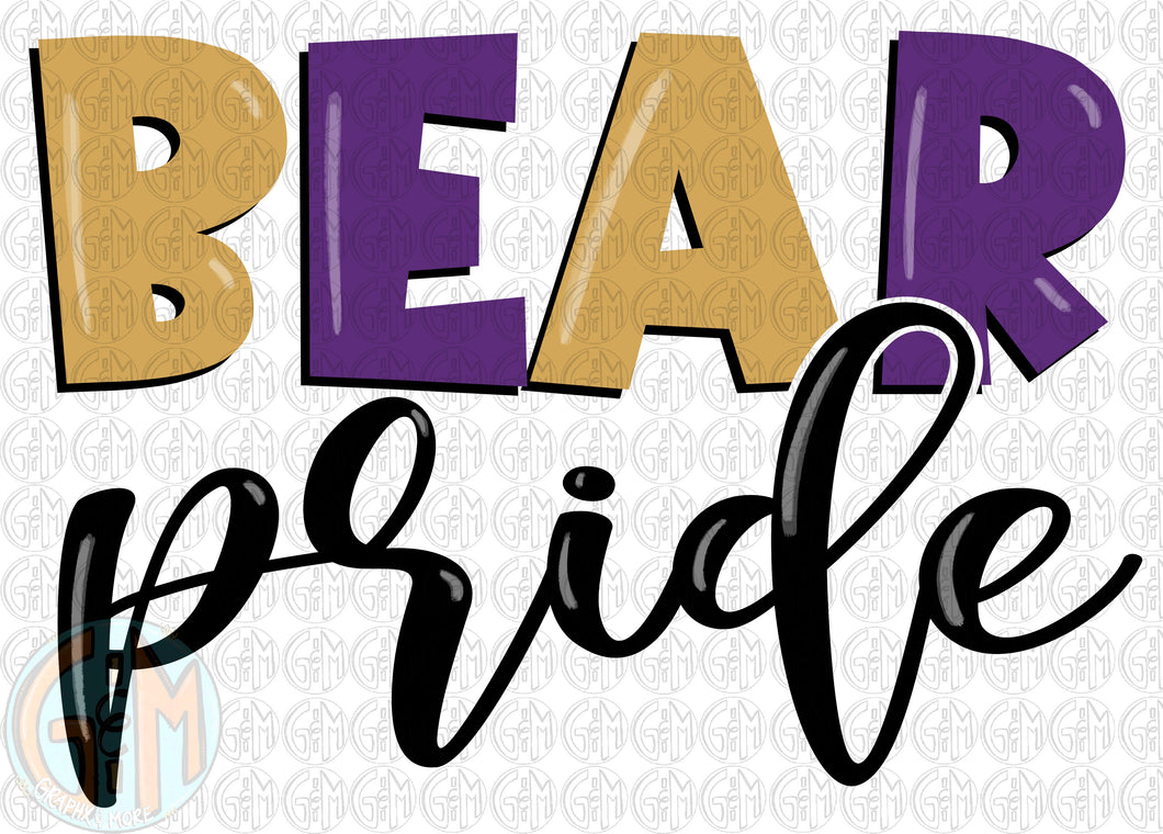 Bear Pride PNG | Sublimation Design | Hand Drawn