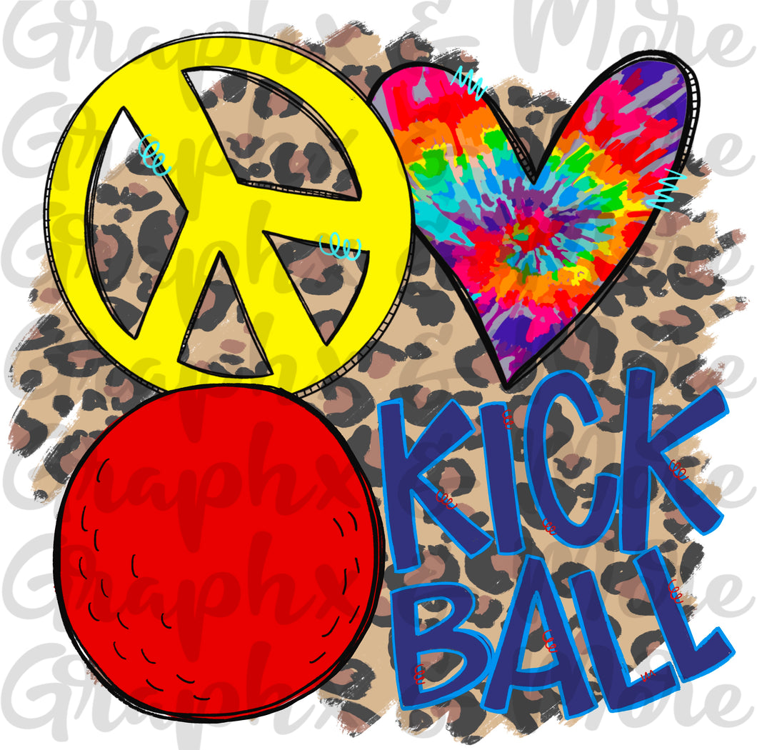 Peace Love Kickball PNG | Sublimation Design | Hand Drawn – Graphx & More