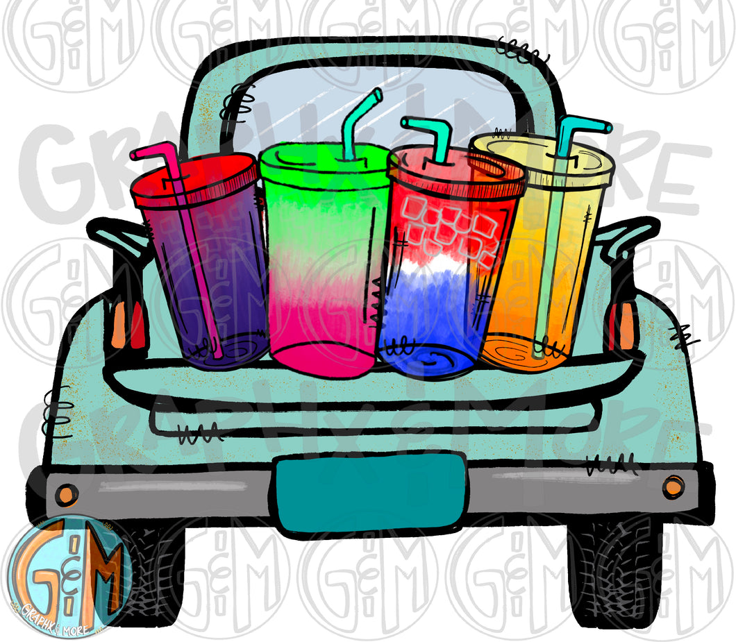 Loaded Tea Truck PNG | Sublimation Design | Hand Drawn