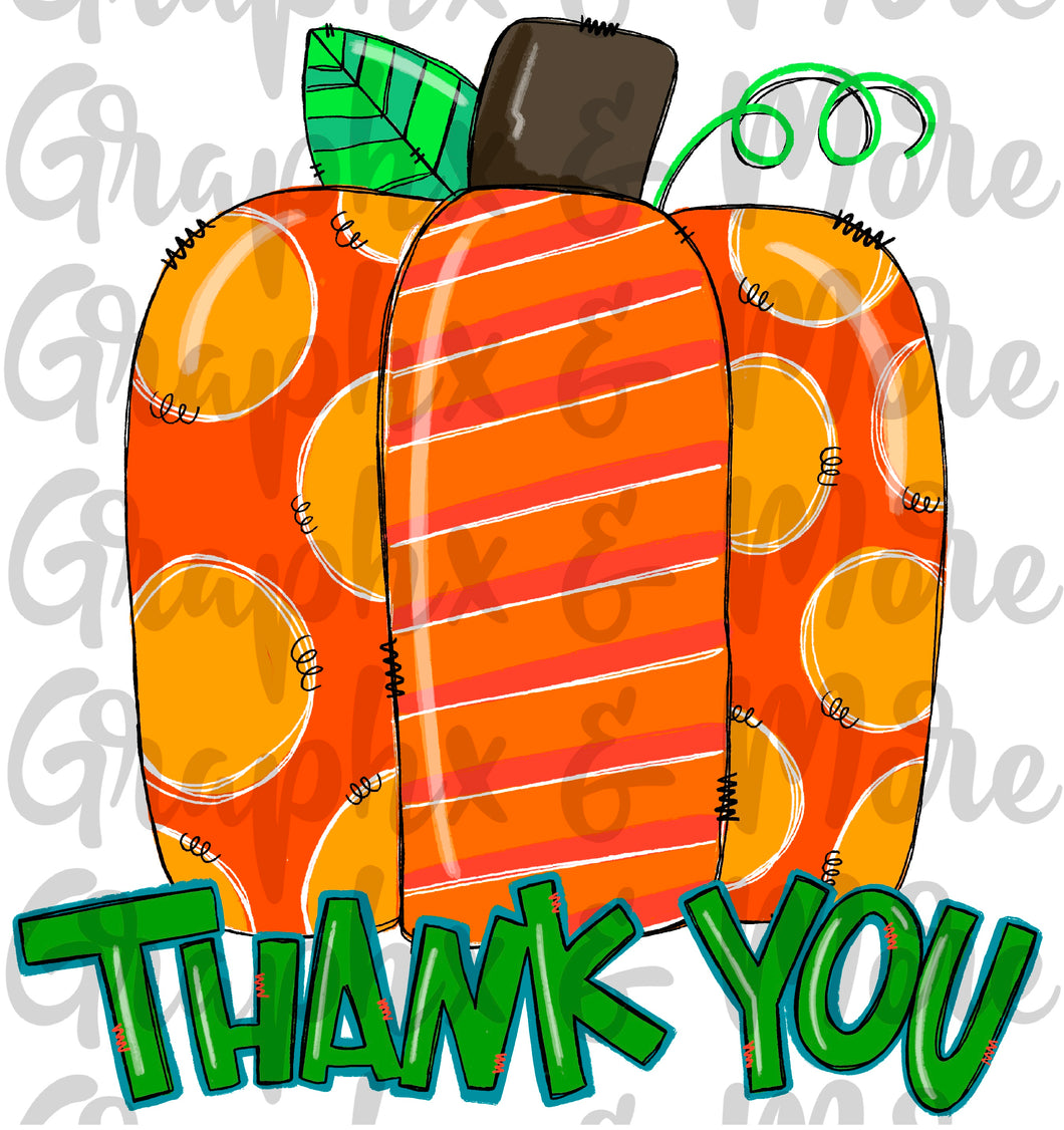 ***FREEBIE***  Pumpkin Thank You PNG | Hand Drawn