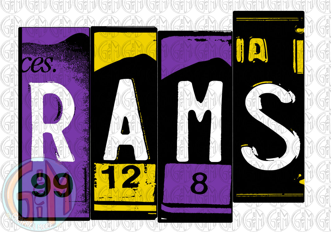 Rams Tag PNG | Sublimation Design | Hand Drawn