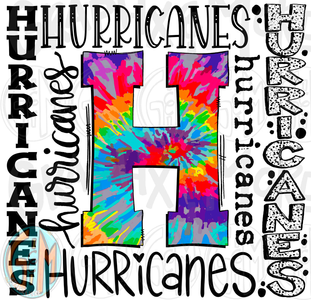 Hurricanes Collage PNG | Sublimation Design | Hand Drawn