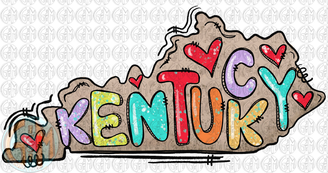 Kentucky Doodle PNG | Hand Drawn | Sublimation Design