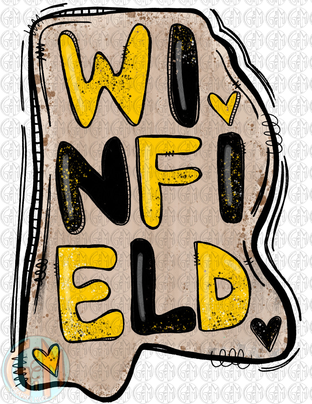 Winfield AL PNG | Hand Drawn | Sublimation Design