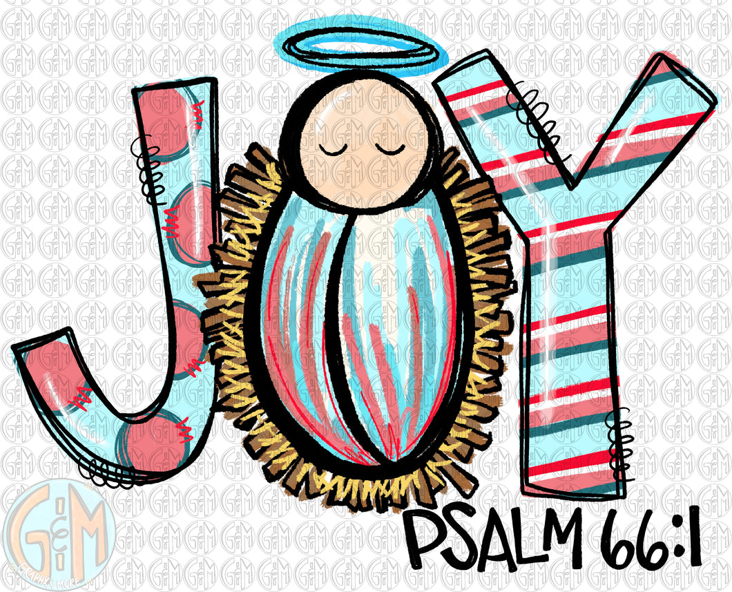 Joy Baby Jesus PNG | Sublimation Design | Hand Drawn