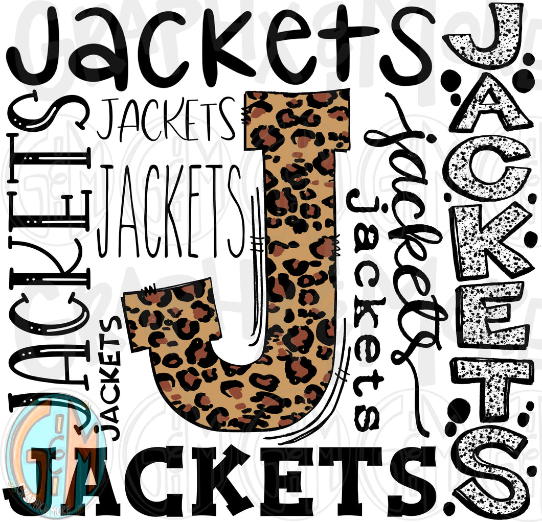 Leopard Jackets Collage PNG | Sublimation Design | Hand Drawn