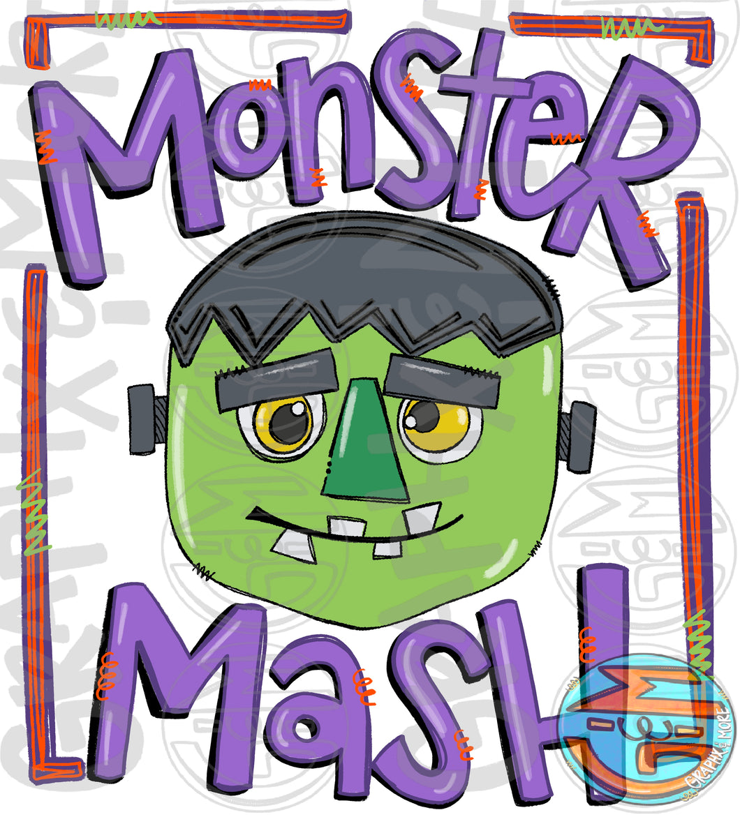 Monster Mash PNG | Sublimation Design | Hand Drawn