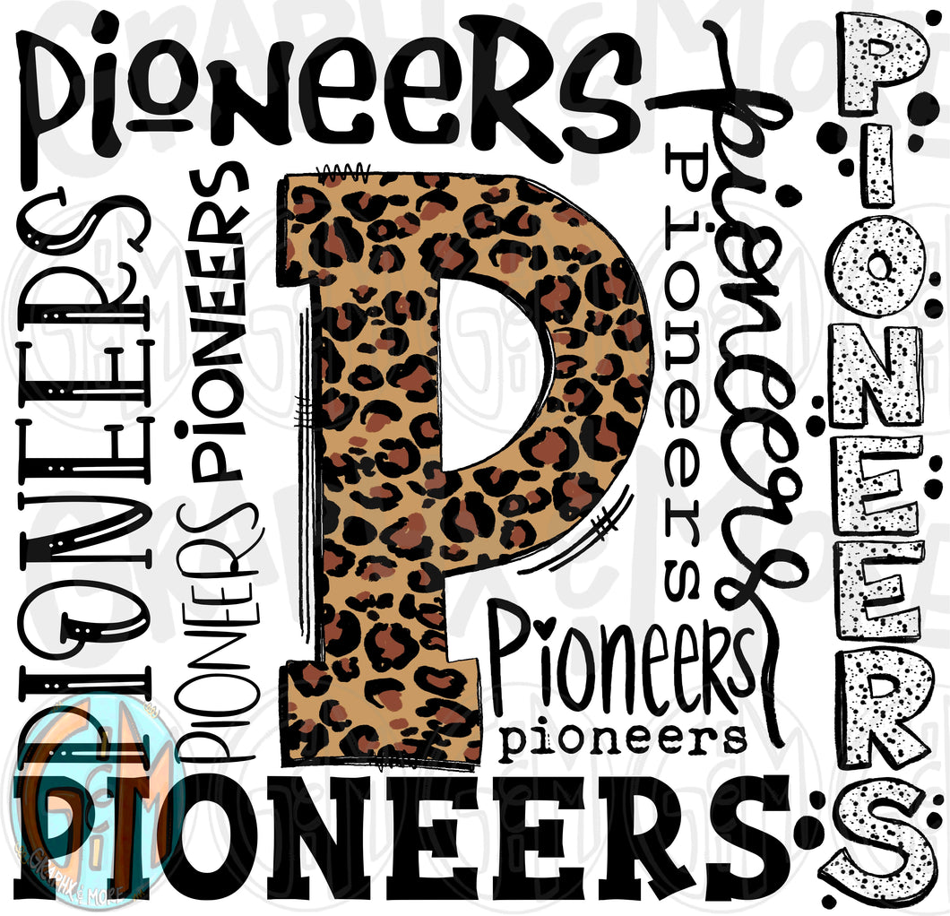 Leopard Pioneers Collage PNG | Sublimation Design | Hand Drawn